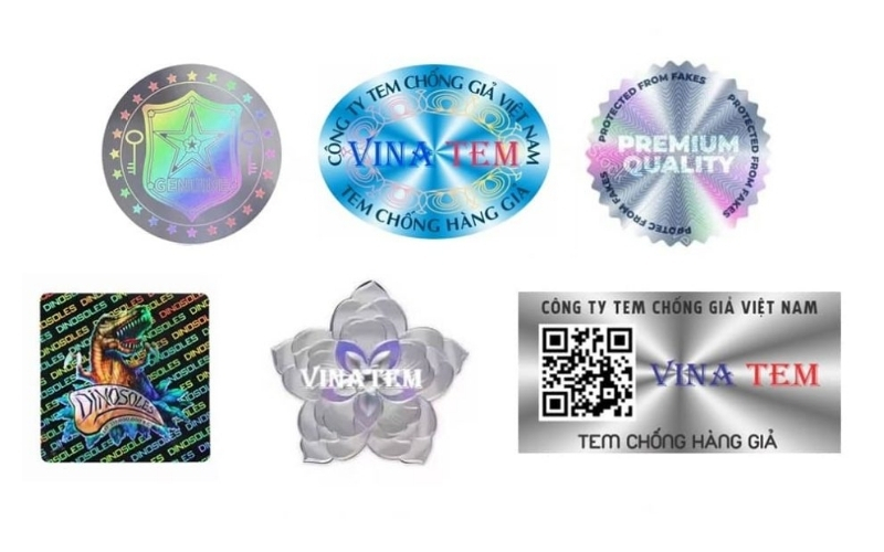 Mẫu tem chống hàng giả Hologram thông thường Mẫu tem chống hàng giả Hologram thông thường