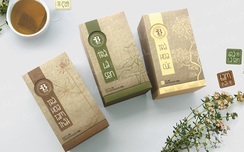 Mẫu in túi đựng trà Kraft Mẫu in túi đựng trà Kraft