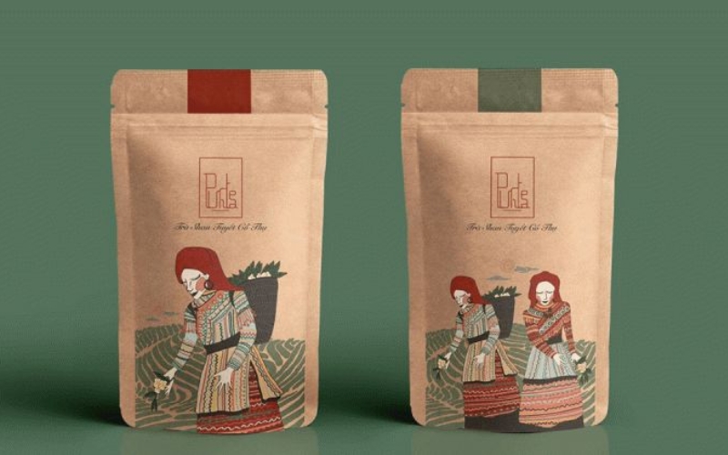 Mẫu in túi đựng trà Zipper Mẫu in túi đựng trà Zipper