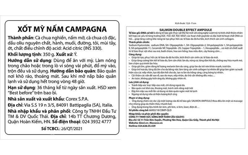 Tem nhãn phụ hàng hóa thực phẩm chế biến Tem nhãn phụ hàng hóa thực phẩm chế biến