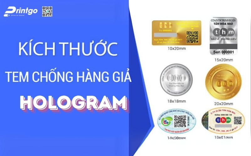 Hình dạng & kích thước với tem chống hàng giả Hologram Hình dạng & kích thước với tem chống hàng giả Hologram