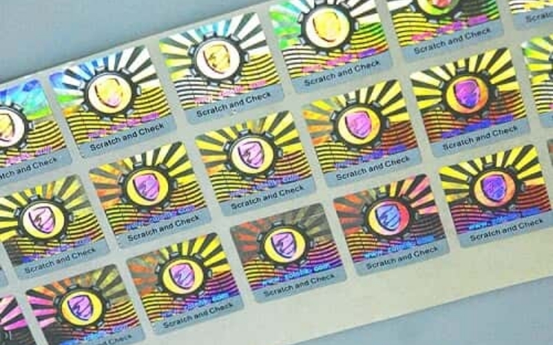Mẫu tem chống hàng giả Hologram thông thường Mẫu tem chống hàng giả Hologram thông thường