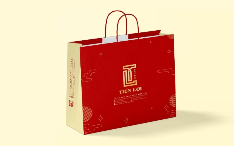 Túi đựng bánh trung thu bằng giấy ivory Túi đựng bánh trung thu bằng giấy ivory