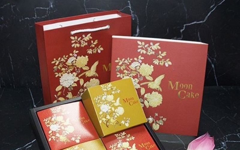 Túi đựng bánh trung thu bằng giấy ivory Túi đựng bánh trung thu bằng giấy ivory