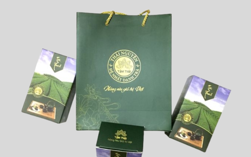 Mẫu in túi đựng hộp trà cao cấp Ivory, Couche, Duplex Mẫu in túi đựng hộp trà cao cấp Ivory, Couche, Duplex