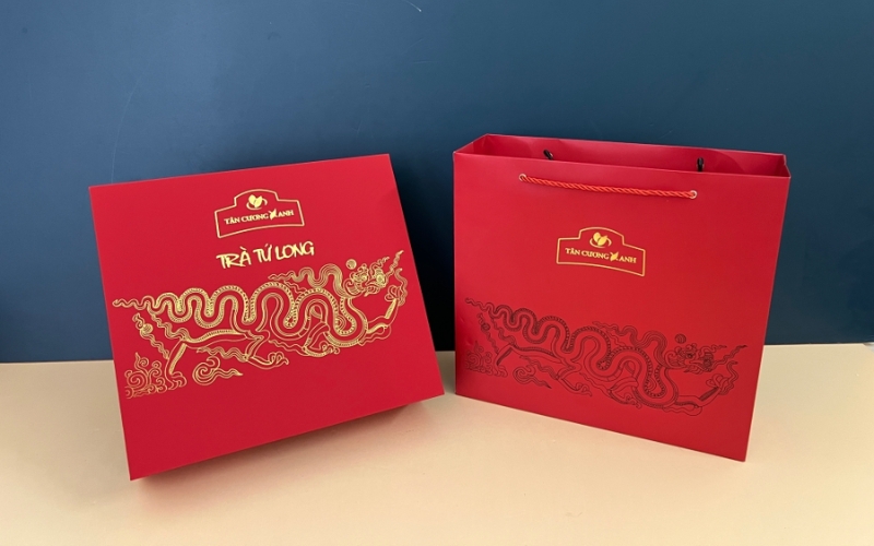 Mẫu in túi đựng hộp trà cao cấp Ivory, Couche, Duplex Mẫu in túi đựng hộp trà cao cấp Ivory, Couche, Duplex