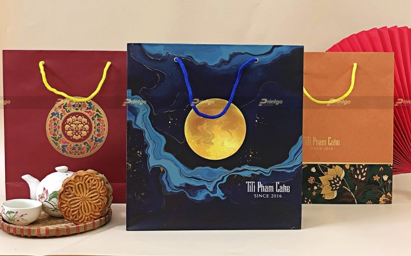 Túi đựng bánh trung thu bằng giấy ivory Túi đựng bánh trung thu bằng giấy ivory