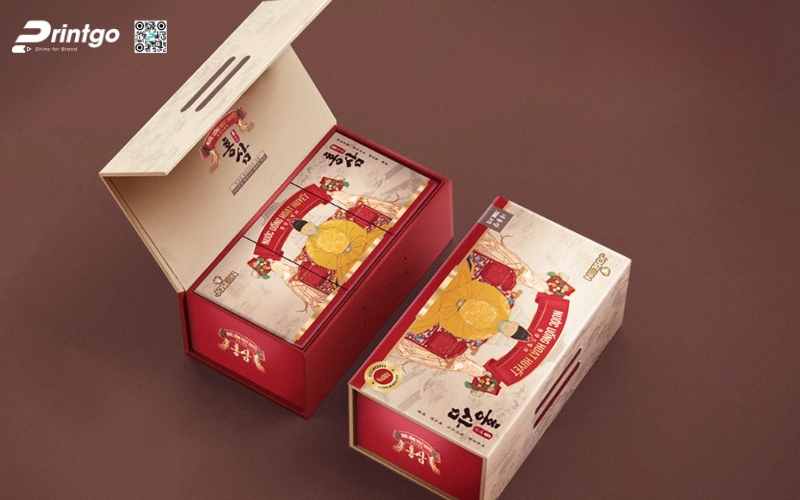 Mẫu in hộp sâm nam châm hiện đại Mẫu in hộp sâm nam châm hiện đại