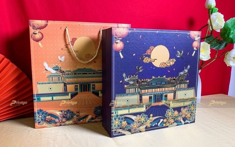 Túi đựng bánh trung thu bằng giấy ivory Túi đựng bánh trung thu bằng giấy ivory