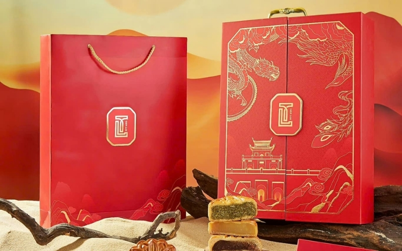 Túi đựng bánh trung thu bằng giấy ivory Túi đựng bánh trung thu bằng giấy ivory