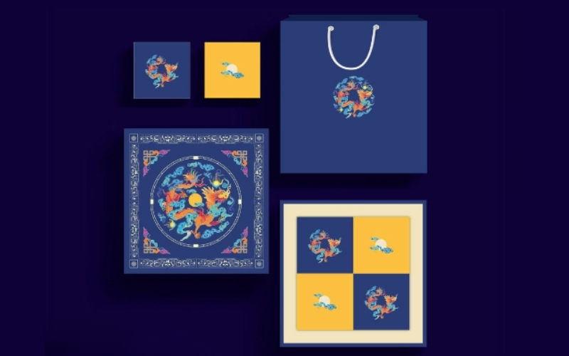 Túi đựng bánh trung thu bằng giấy ivory Túi đựng bánh trung thu bằng giấy ivory