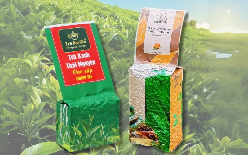 Mẫu in túi đựng trà hút chân không Mẫu in túi đựng trà hút chân không