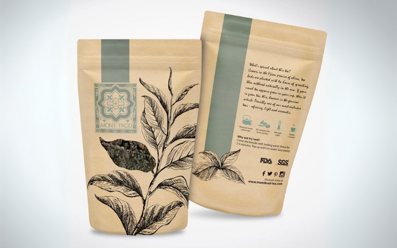 Mẫu in túi đựng trà Zipper Mẫu in túi đựng trà Zipper