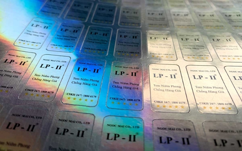 Mẫu tem chống hàng giả Hologram thông thường Mẫu tem chống hàng giả Hologram thông thường