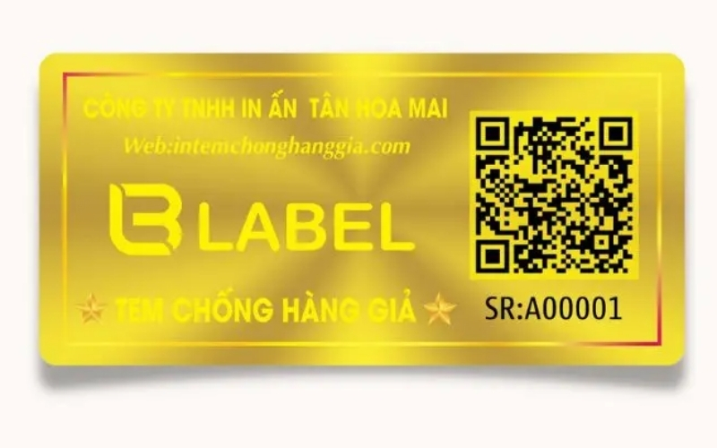 Mẫu tem chống hàng giả Hologram tích hợp QR code/serial Mẫu tem chống hàng giả Hologram tích hợp QR code/serial