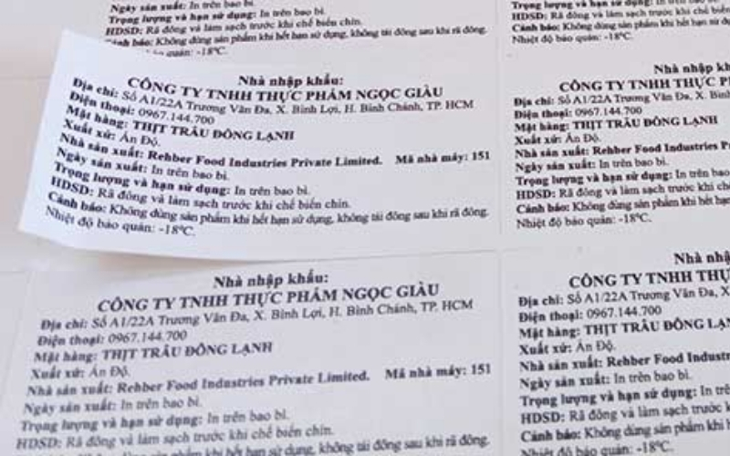 Tem nhãn phụ hàng hóa thực phẩm chế biến Tem nhãn phụ hàng hóa thực phẩm chế biến