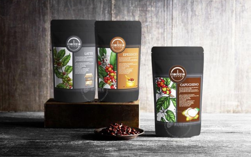 Thiết kế bao bì cà phê khoá zip Thiết kế bao bì cà phê khoá zip