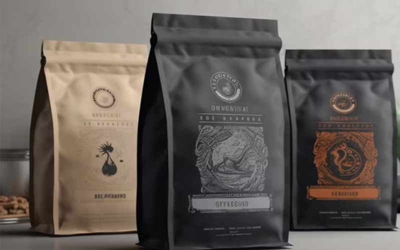 Thiết kế bao bì cà phê khoá zip Thiết kế bao bì cà phê khoá zip