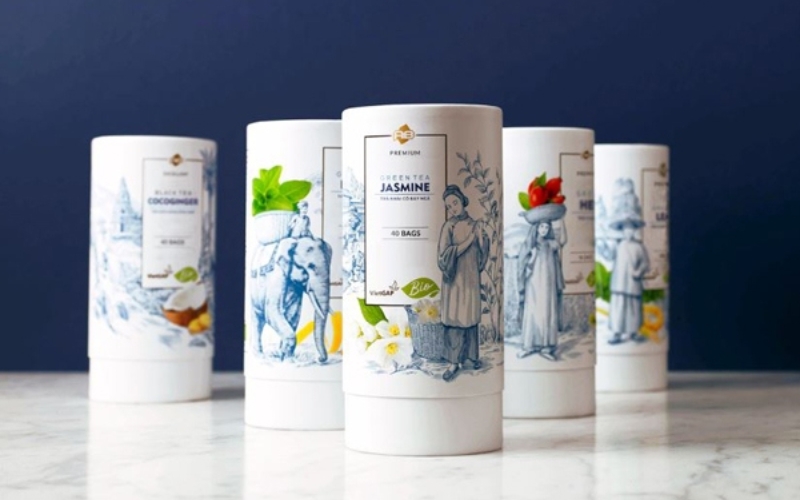 Thiết kế bao bì cà phê hình trụ tròn Thiết kế bao bì cà phê hình trụ tròn