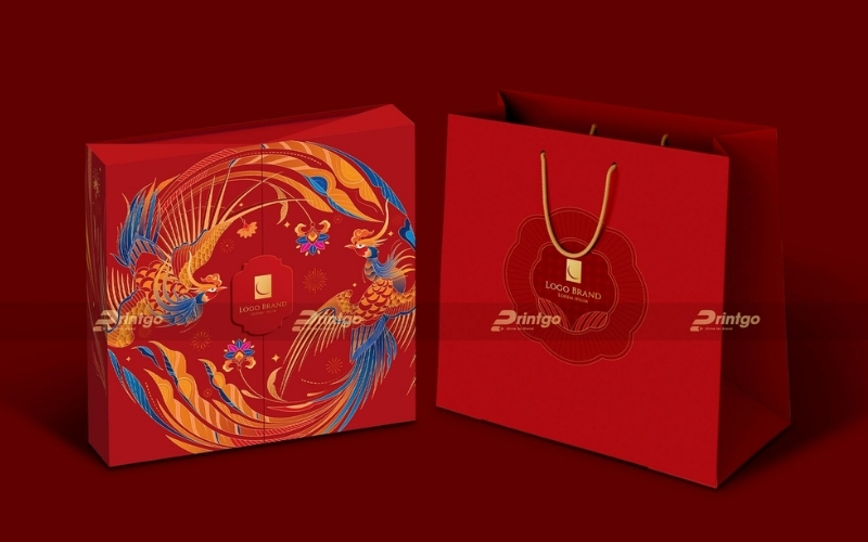 Túi đựng bánh trung thu bằng giấy ivory Túi đựng bánh trung thu bằng giấy ivory