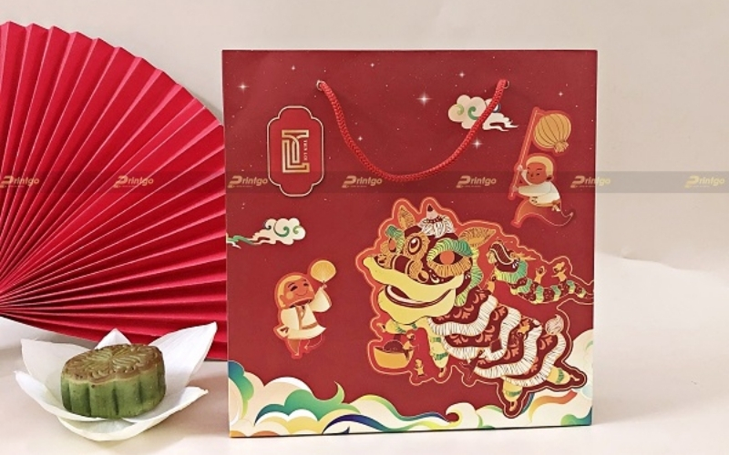 Túi đựng bánh trung thu bằng giấy ivory Túi đựng bánh trung thu bằng giấy ivory