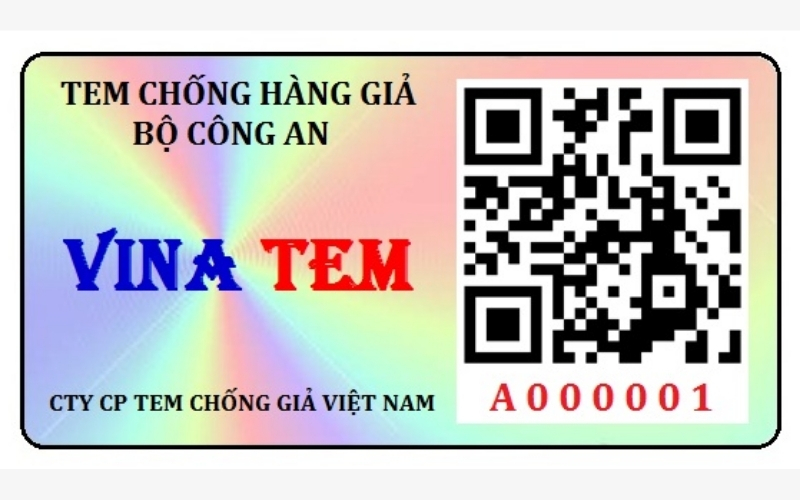 Mẫu tem chống hàng giả Hologram tích hợp QR code/serial Mẫu tem chống hàng giả Hologram tích hợp QR code/serial