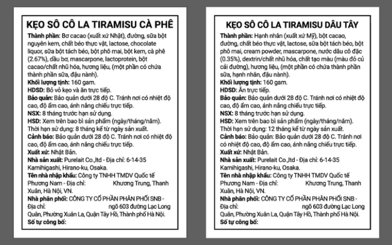 Tem nhãn phụ hàng hóa thực phẩm chế biến Tem nhãn phụ hàng hóa thực phẩm chế biến
