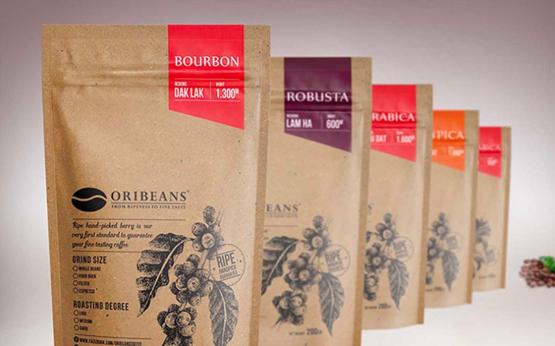 Thiết kế bao bì cà phê khoá zip Thiết kế bao bì cà phê khoá zip