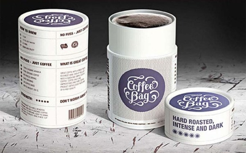 Thiết kế bao bì cà phê hình trụ tròn Thiết kế bao bì cà phê hình trụ tròn