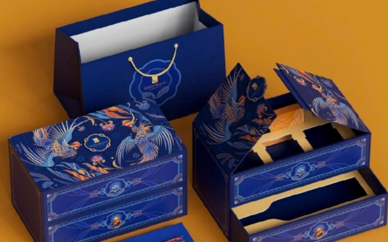 Túi đựng bánh trung thu bằng giấy ivory Túi đựng bánh trung thu bằng giấy ivory