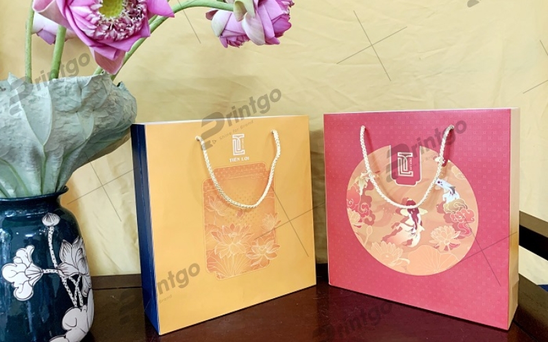 Túi đựng bánh trung thu bằng giấy ivory Túi đựng bánh trung thu bằng giấy ivory