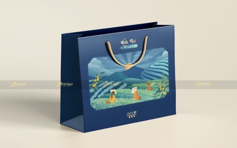 Mẫu in túi đựng hộp trà cao cấp Ivory, Couche, Duplex Mẫu in túi đựng hộp trà cao cấp Ivory, Couche, Duplex