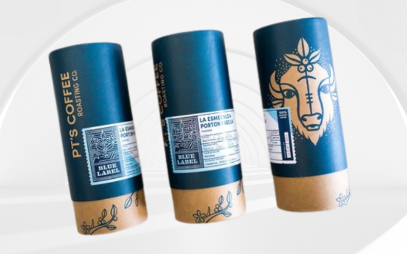 Thiết kế bao bì cà phê hình trụ tròn Thiết kế bao bì cà phê hình trụ tròn