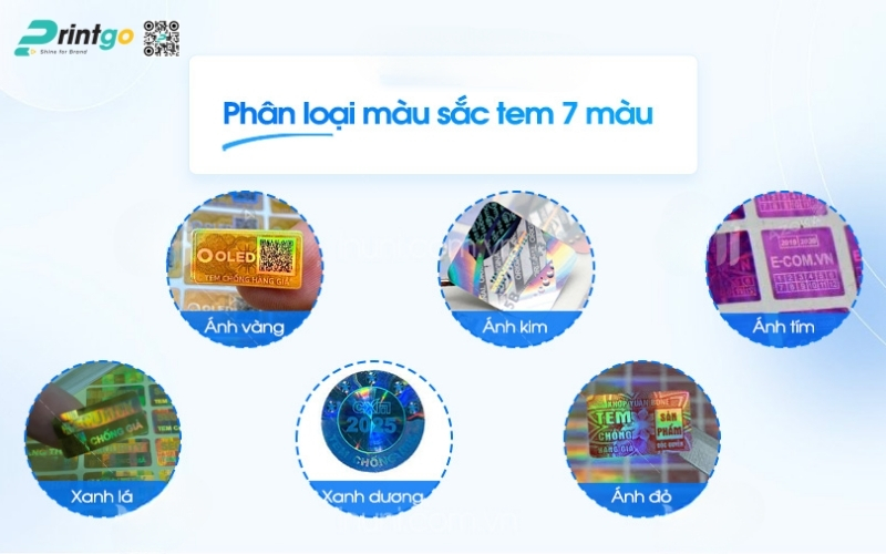 Phân loại tem chống hàng giả Hologram theo màu sắc Phân loại tem chống hàng giả Hologram theo màu sắc