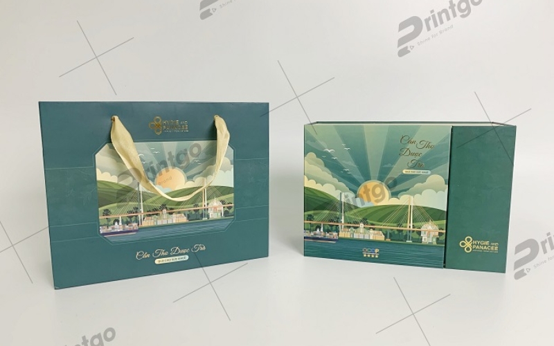Mẫu in túi đựng hộp trà cao cấp Ivory, Couche, Duplex Mẫu in túi đựng hộp trà cao cấp Ivory, Couche, Duplex