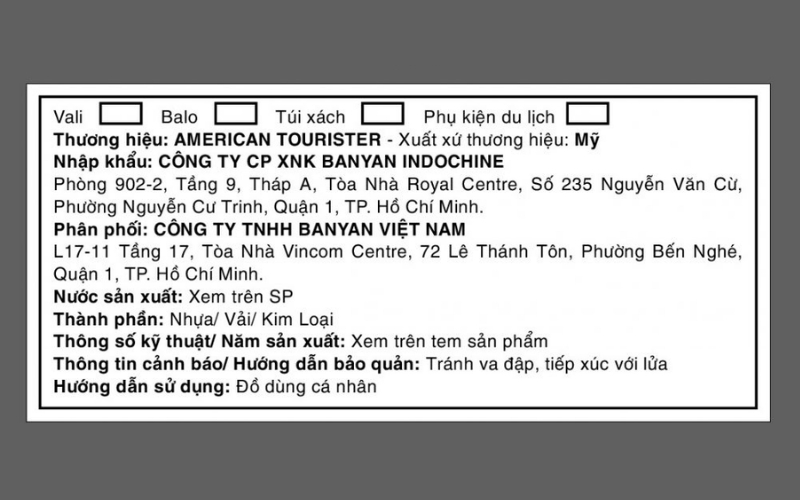 Tem nhãn phụ hàng hóa nhập khẩu một số ngành hàng khác Tem nhãn phụ hàng hóa nhập khẩu một số ngành hàng khác