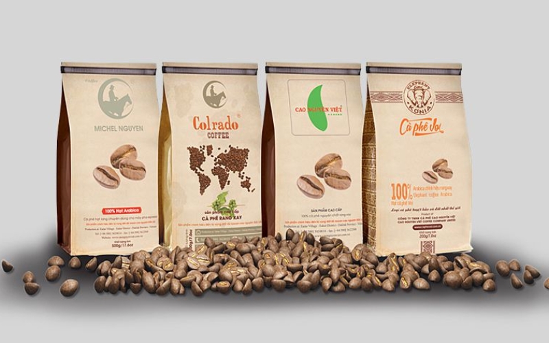 Thiết kế bao bì cà phê dạng giấy Kraft Thiết kế bao bì cà phê dạng giấy Kraft