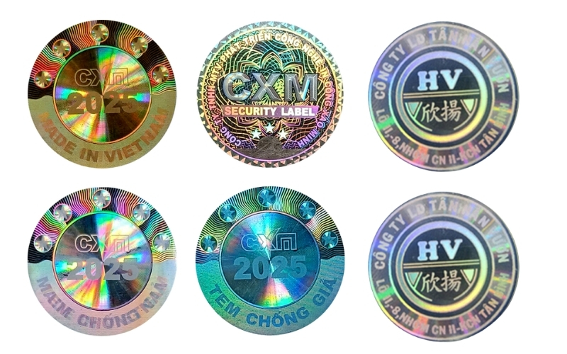 Mẫu tem chống hàng giả Hologram thông thường Mẫu tem chống hàng giả Hologram thông thường