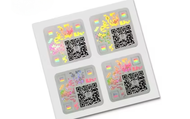 Mẫu tem chống hàng giả Hologram tích hợp QR code/serial Mẫu tem chống hàng giả Hologram tích hợp QR code/serial