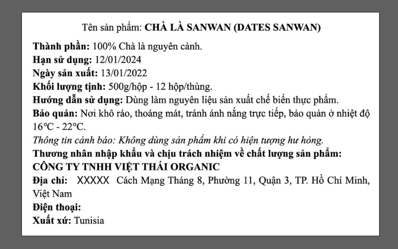 Tem nhãn phụ hàng hóa nông sản Tem nhãn phụ hàng hóa nông sản