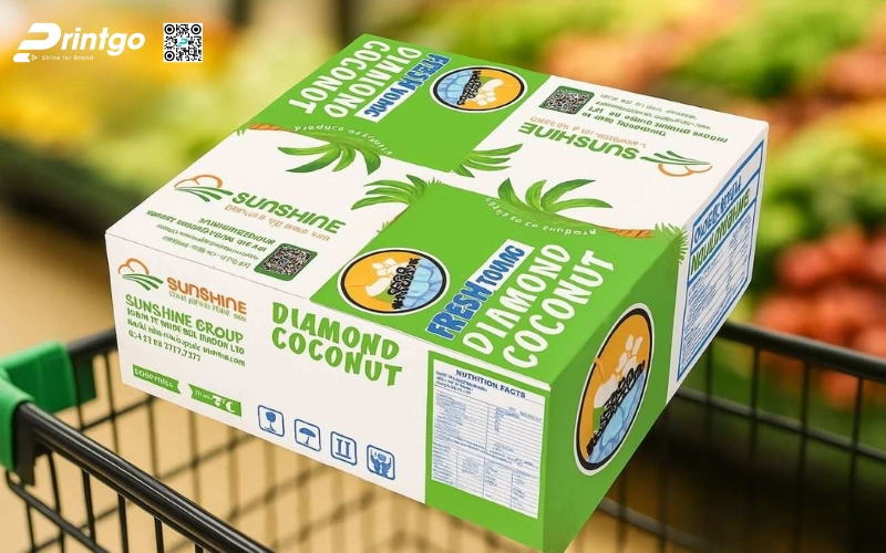 Mẫu thùng giấy đựng trái cây xuất khẩu dừa Mẫu thùng giấy đựng trái cây xuất khẩu dừa