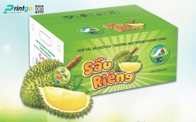 Mẫu thùng carton đựng trái cây xuất khẩu sầu riêng Mẫu thùng carton đựng trái cây xuất khẩu sầu riêng