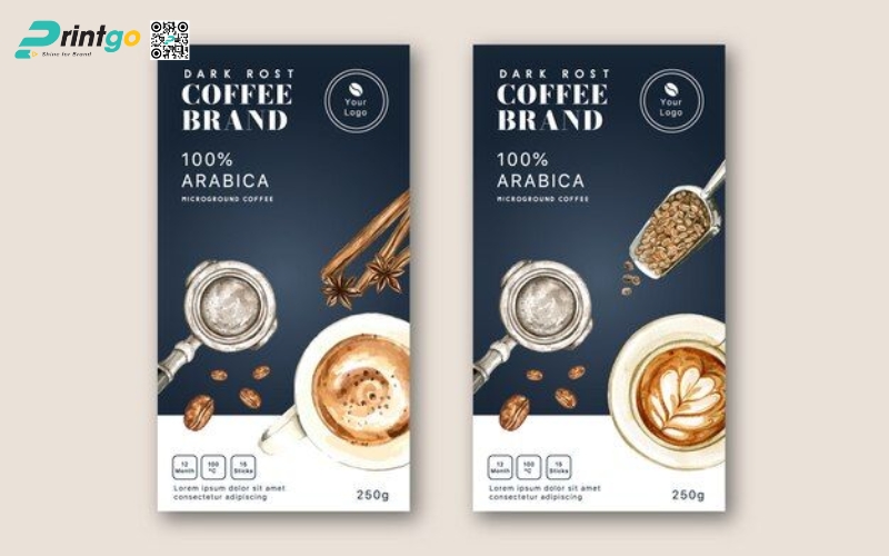 Mẫu bao bì cà phê xuất khẩu dạng hộp mềm Mẫu bao bì cà phê xuất khẩu dạng hộp mềm