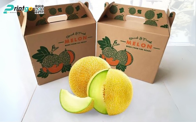 Mẫu thùng carton đựng trái cây xuất khẩu dưa lưới Mẫu thùng carton đựng trái cây xuất khẩu dưa lưới