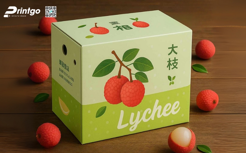 Mẫu thùng giấy đựng trái cây xuất khẩu vải Mẫu thùng giấy đựng trái cây xuất khẩu vải