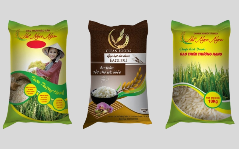 Mẫu in bao bì đựng gạo cao cấp 10kg - 25kg dành cho doanh nghiệp Mẫu in bao bì đựng gạo cao cấp 10kg - 25kg dành cho doanh nghiệp