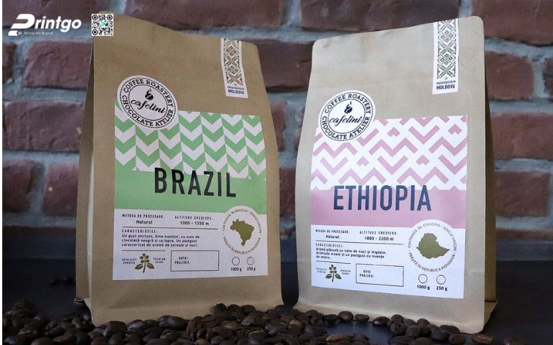 Mẫu bao bì cà phê xuất khẩu dạng túi kraft Mẫu bao bì cà phê xuất khẩu dạng túi kraft