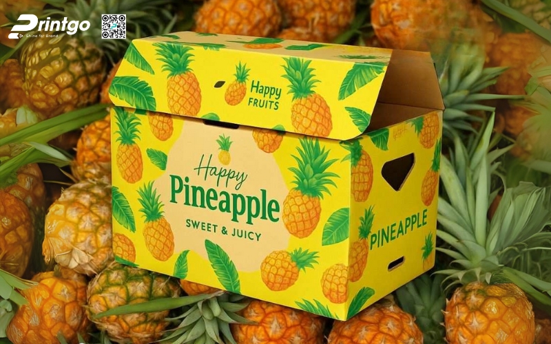 Mẫu thùng giấy đựng trái cây xuất khẩu dứa Mẫu thùng giấy đựng trái cây xuất khẩu dứa