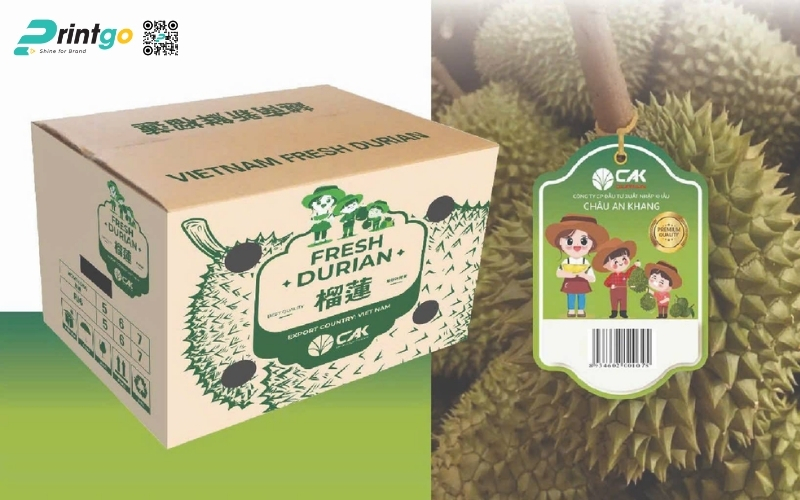 Mẫu thùng carton đựng trái cây xuất khẩu sầu riêng Mẫu thùng carton đựng trái cây xuất khẩu sầu riêng
