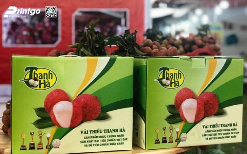 Mẫu thùng giấy đựng trái cây xuất khẩu vải Mẫu thùng giấy đựng trái cây xuất khẩu vải